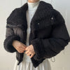 Korean Double-Sided Wear Lamb Fur Patchwork Down Cotton Jacket Women's Autumn Winter Short Big Lapel Student Bread Coat
