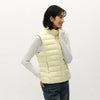 Women Down Vest Thermal Warmth Lightweight 90 Percent Down Fill Slim Fit Stand Collar Layering Solid Color