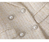 Korean Tweed Blazer Jacket Coat Women Long Sleeve French Slim Woolen Suit Outwear Autumn Winter Casaco