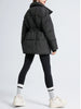 Women's Parkas Solid Color Warm Cotton Padded Coat Jacket Belt Gathered Waist Female Winter Clothing 2DB1775