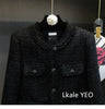 Women's Short Jacket Spring Autumn High-grade Tweed Lady Casual Outerwear Solid Single Breasted Ladies High-Quality Coat
