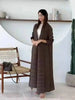 Solid Color Cardigan Long Robe Folded Windbreaker For Women Loose Casual Coffee Long Coat 2DB2952