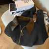 Patchwork Zipper Cropped Cardigan Women Thick Autumn Knitted Sweater Bomber Jacket Vintage 2000s Short Fitted Knitwear Coat