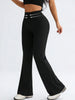 Solid Color Hip Lifting Flare Pants Women High Waist Slim Design Comfortable Stretch Casual Yoga Leggings