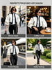 Women's PU Leather Stand Collar Y2K Jackets Puff Sleeves Patchwork Zipper Cropped Short Outerwears