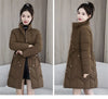 Winter Down Cotton Jacket Women Korean Cotton-Padded Thicken Warm Mid Long Hooded Parkas Slim Coat Female Casual Ladies Tops