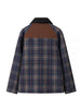 Women's Retro Long Sleeve Lapel Zipper Plaid Coat Female Commuting Versatile Stitching Contrast Color Jacket