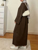 Muslim Abaya Dress for Women Solid Color Loose Long Sleeve Maxi Dress Casual Islamic Kaftan Modest Prayer Robe