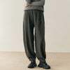 Women Cashmere Pants Autumn Winter Casual Loose Long Bloomers 100% Cashmere Knit Pants Chic Drawstring Pocket Cashmere Trousers