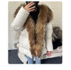 White Duck Down Jacket Winter Women Warm Loose Coat Natural Real Fox Fur Collar Thick Outerwear Parkas