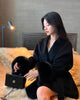Elegant Lace Up Woolen Overcoat Women Casual Lapel V-neck Full Sleeve Loose Warm Outerwears Lady Autumn Commute Street Coat