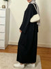 Muslim Abaya Dress for Women Solid Color Loose Long Sleeve Maxi Dress Casual Islamic Kaftan Modest Prayer Robe