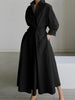 Spring Dress Long Sleeve Solid Color Elegant Maxi Dresses For Women Casual V Neck Shirt Party Long Dress Robe Femme