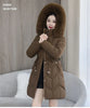 Winter Down Cotton Jacket Women Korean Cotton-Padded Thicken Warm Mid Long Hooded Parkas Slim Coat Female Casual Ladies Tops