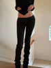 Women's Denim Pants Low Rise Jeans American Retro Black Bootcut Jeans Y2k 2000s Harajuku Skinny Jeans Stretch Japanese Gyaru