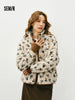Jacket Women Winter Faux Lamb Wool Fleece Stand Collar Loose Patterned Retro Jacket Women'S Wear
