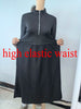 Black Long Dresses for Women Korean Simple High Waist Zipper-Up Turtleneck A-Line Dress Ladies French Style High Street Vestidos