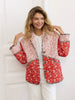 Chic Printed Color Spliced Short Coats Women's Casual Single Breasted Cotton Pocket Coat Autumn Winter Lady Daily Outwears
