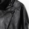 Black Jacket Women's Coat Faux Leather Jacket Outerwears Demi-Season Bomber Moto Biker Zipper Jacket High Neck Short Coat