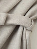 Elegant Lace Up Woolen Short Coat Solid Loose Lapel Furry Long Sleeve Belt Waist Jacket Spring Autumn Lady Chic Cardigan