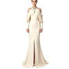 wedding socialite long dress, evening gown, women's dress, celebrity studded diamond long sleeve party dress