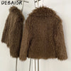 Debaior Winter Clothes Women Faux Mongolia Sheep Fur Coat Warm Fake Fur Jacket Long Sleeve Artificial Fur Overcoat