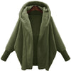 Autumn and Winter Plush Jacket for European and American Women, Solid Color Long Sleeved Hooded Loose Plush Jacket for Women