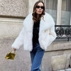 White Faux Fur Coat Woman coats Autumn Winter Fur Plush Fluffy Jacket Warm Red Gray Black Outerwears