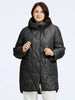 Women's Winter Jacket Plus Size Women Parka Long Down Jackets Hooded Diamond Quilted Coat Female Clothing Split Hem