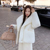 Women's Winter Lapel Puffer Jacket Loose Y2K Down Cotton Coat Woman Solid Color Casual Windproof Warm Cropped Parkas