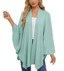 Elegant Shawl Wraps Soft Open Front Poncho Sweater Women Loose V-Neck Cape Casual Solid Color Soft Open Front Poncho Bat Shirt