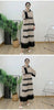 Lace Patchwork Pleated Dress For Women Lapel Long Flare Sleeves Color Block Elegant Party Clothing 32A431