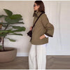 Grid Double-sided Jackets Coat Women Stand Collar Single Breasted Elegant Loose Outerwear Female Spring Chic Casual Jackets Top