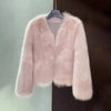 Autumn Winter V-Neck Korean Version Female Short Fur Coat Solid Color Beautiful Be All-match Ladies Outerwear