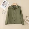 Women Autumn Jackets Casual Turn-Down Collar Long Sleeve Button Up Solid Outerwear Commuting Work Wear Overshirts