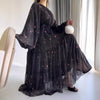 Women Dress Long Dresses A Line Casual Puff Full Sleeve Round Neck Maxi Lace Up Tight Waist Print Floral Elegant Splice Vestidos