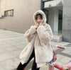 Korean Loose Thick Plush Coat For Women Winter Imitation Fur Rabbits Grass Coat Female Warm Zipper Jacket Hooded Parka Overcoat