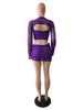 Women Sexy Dancing Dress Set Women's Beaded Knitted Sweater Three Piece Set Looking