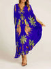 Spring V-neck A-line Dress Animal Pattern Printed Loose Dress Retro Women's Dress