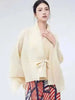 Women's Pleated Coat Loose Lapel Lace Up Irregular Solid Color Casual Versatile Cape Female Spring 2DE431
