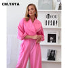 Women's Set Long Sleeve Slim Blazer and Wide Leg Pants Fall OL Workout Two 2 Piece Sets Outfit Tracksuit