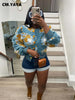 Elegant Women Button Front Floral Appliques Long Sleeve Jacket Thick Warm Winter Streetwear Outwear