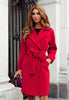 Women's Winter Coat Jaet Irt Tops Street Sle Thiened Cotton Wool Blend Knot Splicing Design Ladies Outwear
