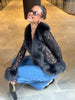 Street Faux Fur Lace Spliced Women's Jacket Black Slim Waist Lapel Long Sleeve Sexy Jackets Y2K Autumn Lady Coats