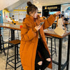 Long Thickened Down Cotton Bread Style Coat Women's Winter Outerwear Korean Loose Long Knee Length Solid Hooded Jacket
