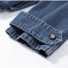 Chic Stand Collar Denim Cropped Jackets Women Loose Zipper Pockets Full Sleeve Female Coats Spring Lady Outwear Street