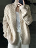 Autumn Winter Thick Turtleneck Cashmere Knitted Cardigan Women Casual Knit Loose Wool Sweater Larg Size Female Jacket Tops