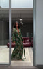 Animal Print Wrap Maxi Dress V Neck Sleeve Twist Waist High Slit Long Gowns Women's Resort Vacation Party Robes