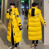Black Glossy Parker Female Warm Winter Thicken Down Cotton Jacket Windproof Rainproof Women's Hooded Coat Casual Long Overcoat