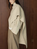 Winter Korean style slanted collar irregular wool double-sided woolen coat silhouette warm jacket for women